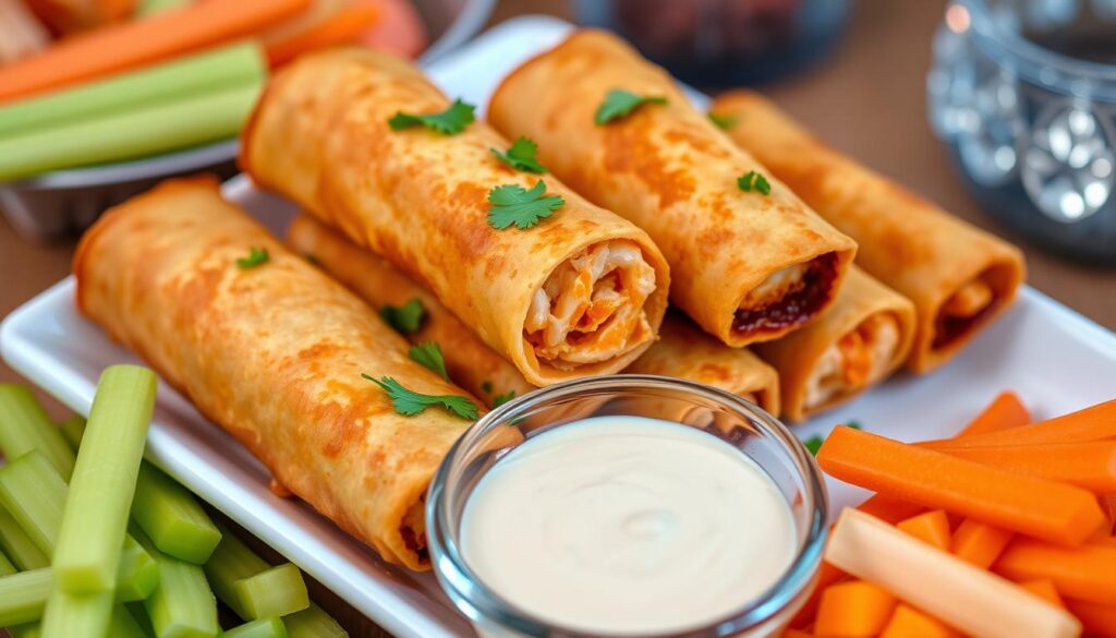 Buffalo Chicken Egg Rolls