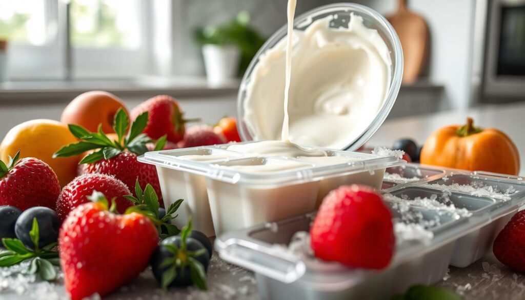 Greek yogurt freezing process