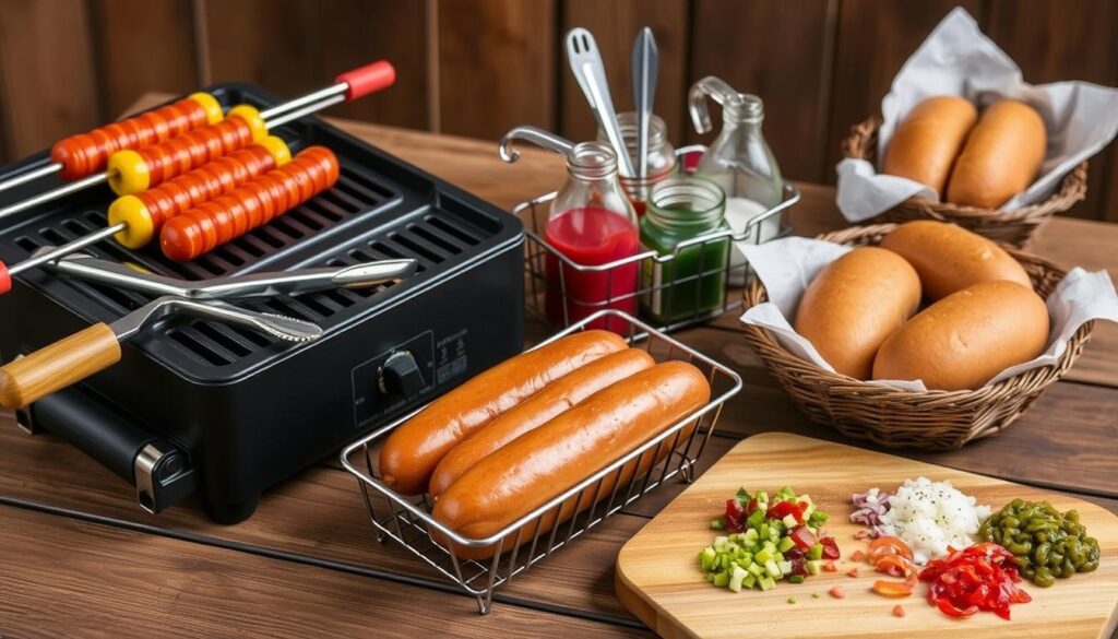 Hot dog preparation tools