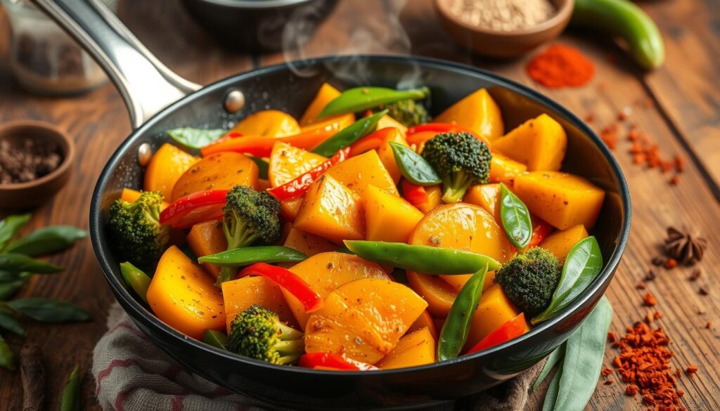 kabocha veggie stir-fries