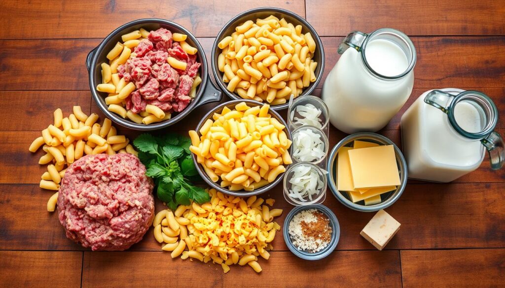 Beef Mac and Cheese Ingredients