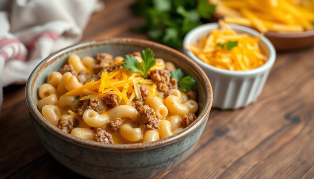 Cheeseburger Pasta American Cuisine Mashup