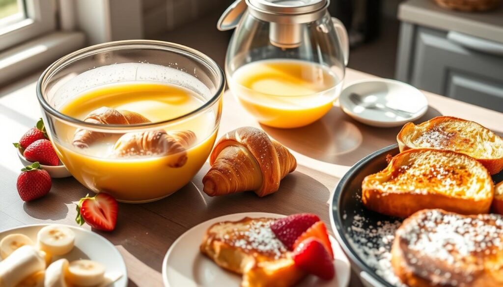 Croissant French Toast Preparation