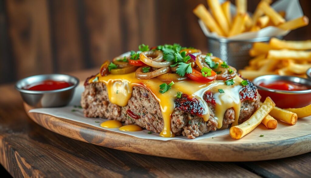 Philly Cheesesteak Meatloaf Dish