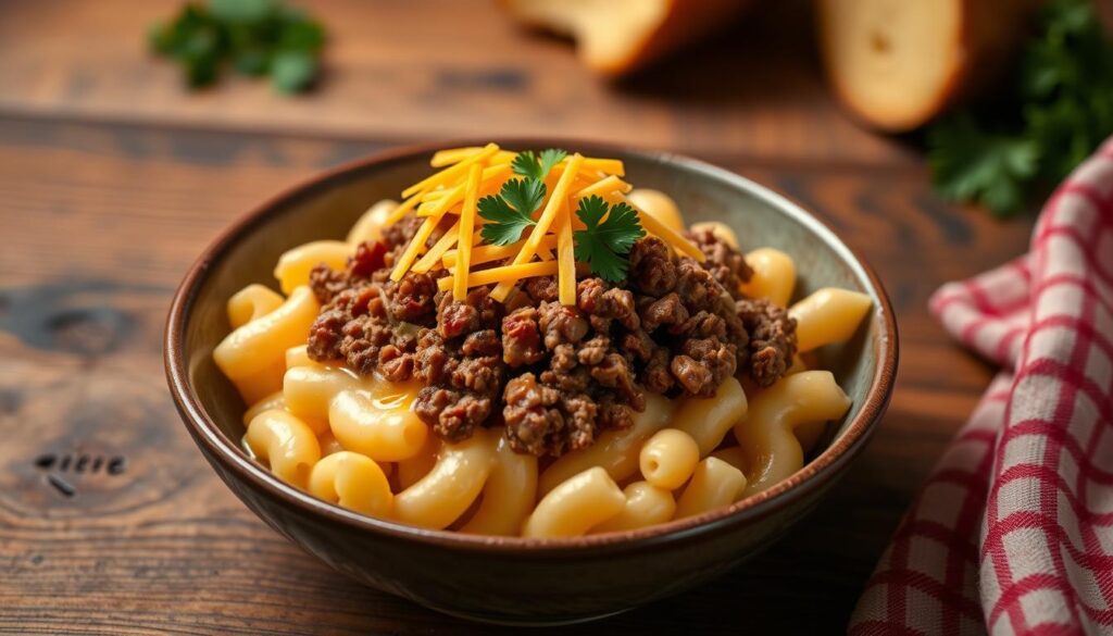 hamburger mac and cheese